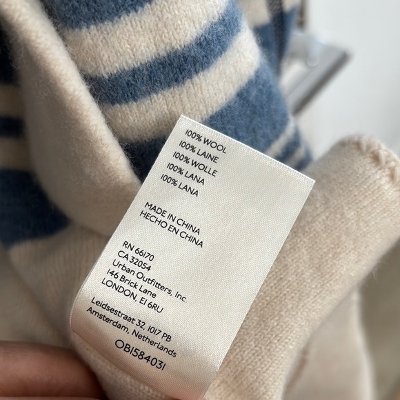 We the Free Blue and Cream Striped Women's Sweater - Picture 9 of 10